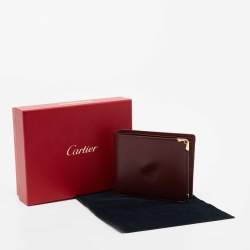 Pre Owned Cartier Burgundy Leather Must de Cartier Wallet