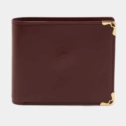 Pre Owned Cartier Burgundy Leather Must de Cartier Wallet