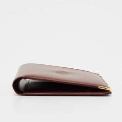 Pre Owned Cartier Burgundy Leather Must de Cartier Wallet