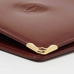 Pre Owned Cartier Burgundy Leather Must de Cartier Wallet