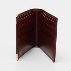 Pre Owned Cartier Burgundy Leather Must de Cartier Wallet