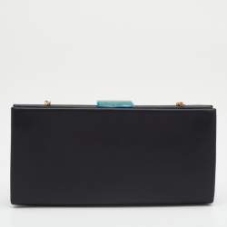 Cartier Black Leather Panthere De Cartier Chain Clutch
