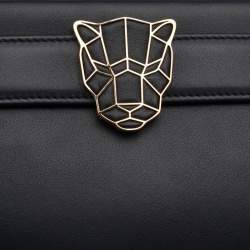 Cartier Black Leather Panthere De Cartier Chain Clutch