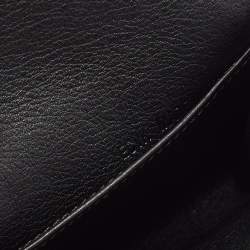 Pre Owned Cartier Black Leather C De Cartier Compact Wallet