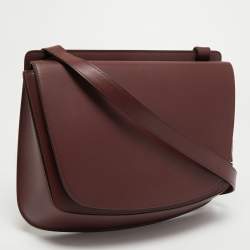 Pre Owned Cartier Maroon Leather Must De Cartier Carnassiere Shoulder Bag