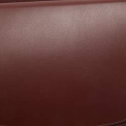 Pre Owned Cartier Maroon Leather Must De Cartier Carnassiere Shoulder Bag