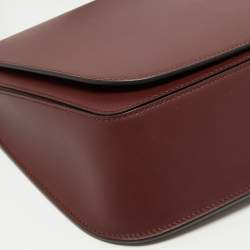 Pre Owned Cartier Maroon Leather Must De Cartier Carnassiere Shoulder Bag