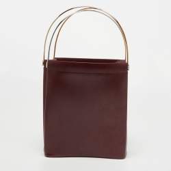 Pre Owned Cartier Burgundy Leather Trinity Bag