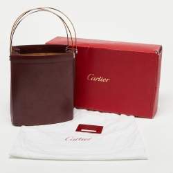 Pre Owned Cartier Burgundy Leather Trinity Bag