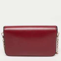 Pre Owned Cartier Red Leather Double C de Cartier Shoulder Bag