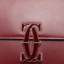 Pre Owned Cartier Red Leather Double C de Cartier Shoulder Bag