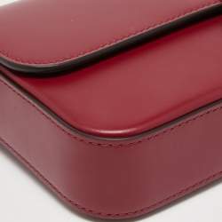 Pre Owned Cartier Red Leather Double C de Cartier Shoulder Bag