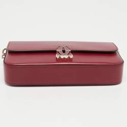 Pre Owned Cartier Red Leather Double C de Cartier Shoulder Bag