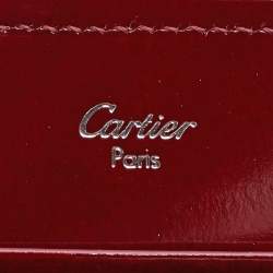 Pre Owned Cartier Red Glossy Leather Happy Birthday Zip Around Wallet