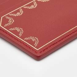 Pre Owned Cartier Red Leather Guirlande de Cartier Card Holder