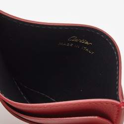 Pre Owned Cartier Red Leather Guirlande de Cartier Card Holder