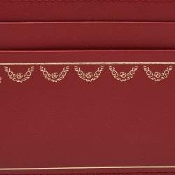 Pre Owned Cartier Red Leather Guirlande de Cartier Card Holder
