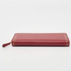 Pre Owned Cartier Red Leather Guirlande de Cartier Zip Around Wallet