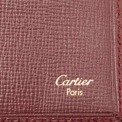 Cartier Burgundy Leather Must de Cartier Bifold Card Case