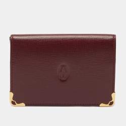 Cartier Burgundy Leather Must de Cartier Bifold Card Case