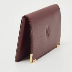 Cartier Burgundy Leather Must de Cartier Bifold Card Case