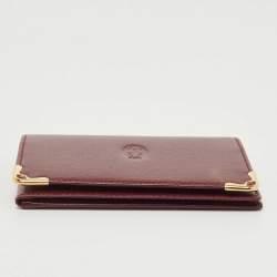 Cartier Burgundy Leather Must de Cartier Bifold Card Case