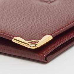 Cartier Burgundy Leather Must de Cartier Bifold Card Case