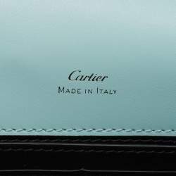 Pre Owned Cartier Baby Blue Leather Mini C De Cartier Chain Bag