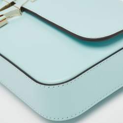 Pre Owned Cartier Baby Blue Leather Mini C De Cartier Chain Bag