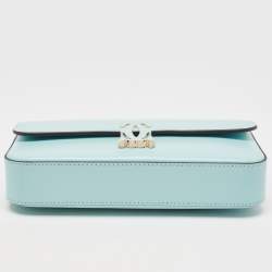 Pre Owned Cartier Baby Blue Leather Mini C De Cartier Chain Bag