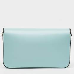 Pre Owned Cartier Baby Blue Leather Mini C De Cartier Chain Bag