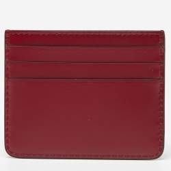 Cartier Red Leather Double C De Cartier Card Holder 