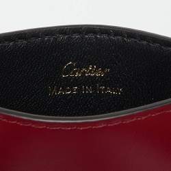 Cartier Red Leather Double C De Cartier Card Holder 