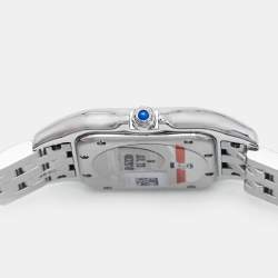 Pre Owned Cartier Silver Stainless Steel Diamond Panthere De Cartier W4PN0008 Women's Wristwatch 29 mm
