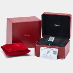 Cartier Green Stainless Steel Alligator Leather Tank Must WSTA0056 Women's Wristwatch 25.50 mm