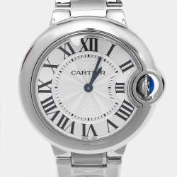 مملوكة مسبقًا Cartier Ballon Bleu W6920084 Silver Dial Stainless Steel Women's Wristwatch 33 mm