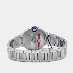 مملوكة مسبقًا Cartier Ballon Bleu W6920084 Silver Dial Stainless Steel Women's Wristwatch 33 mm