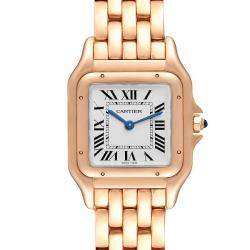 Cartier Silver 18k Rose Gold Panthere WGPN0007 Women's Wristwatch 27 MM