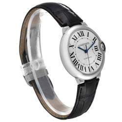 Cartier Silver Stainless Steel Ballon Bleu Automatic W69017Z4 Women's Wristwatch 36 MM