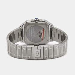 Pre Owned Cartier Silver Opaline Stainless Steel Santos WSSA0010 Women's Wristwatch 35.1 mm