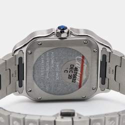 Pre Owned Cartier Silver Opaline Stainless Steel Santos WSSA0010 Women's Wristwatch 35.1 mm