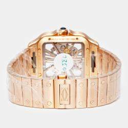 Cartier Santos de Cartier 18K Rose Gold Skeleton Watch Large Model WHSA0016 Men's Watch 39.7 MM
