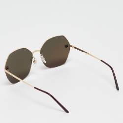 Cartier Gold Mirrored CT0332S Panthere Geometric Sunglasses