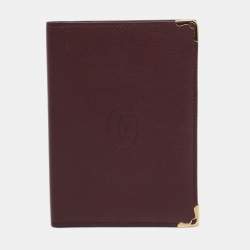 Pre Owned Cartier Burgundy Leather Must de Cartier Passport Holder