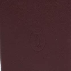 Pre Owned Cartier Burgundy Leather Must de Cartier Passport Holder