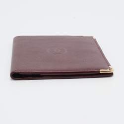 Pre Owned Cartier Burgundy Leather Must de Cartier Passport Holder