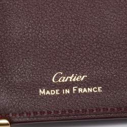 Pre Owned Cartier Burgundy Leather Must de Cartier Passport Holder
