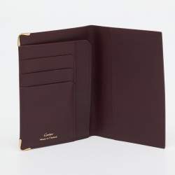 Pre Owned Cartier Burgundy Leather Must de Cartier Passport Holder
