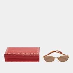 Cartier Brown/Gold St Honore Oval Sunglasses