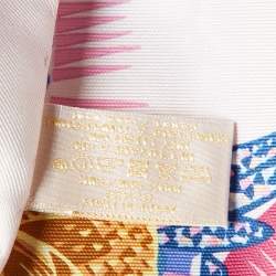 Pre Owned Cartier Pink Panther Jungle Motif Print Silk Scarf